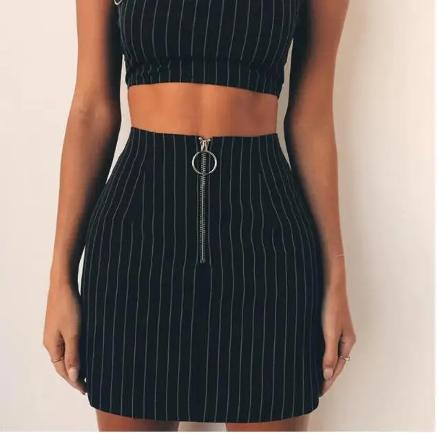 Fashion Women Striped Skirt Zipper Split High Waist Mini Stretchy Bodycon Sexy Slim Casual Black Ladies A-line Skirt Summer
Fashion Women Striped Skirt Zipper Split High Waist Mini Stretchy Bodycon Sexy Slim Casual Black Ladies A-line Skirt Summer
