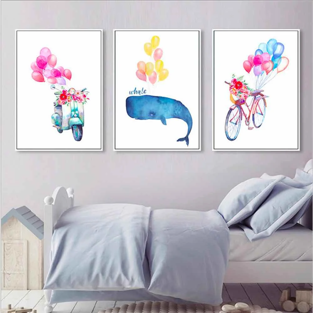 HAOCHU Canvas Cartoon Bicycle Balloon Painting Living Room Home Decor Painting Print Poster Simple Nordic Wall Picture
HAOCHU Canvas Cartoon Bicycle Balloon Painting Living Room Home Decor Painting Print Poster Simple Nordic Wall Picture
