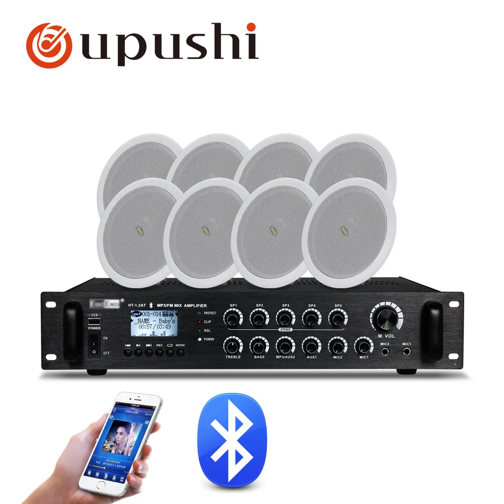 HT 1.2AT 5 Zone 120W усилитель мощности с TD202 комплекты потолочных колонок для системы PA