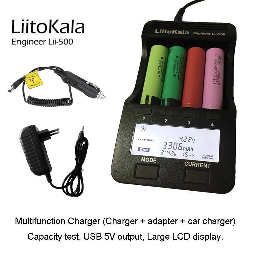 New LiitoKala Lii-500 Multifunction Charger 3.7V 18650 18350 1.2V AA AAA battery Capacity test, USB 5V output, Large LCD display
New LiitoKala Lii-500 Multifunction Charger 3.7V 18650 18350 1.2V AA AAA battery Capacity test, USB 5V output, Large LCD display
