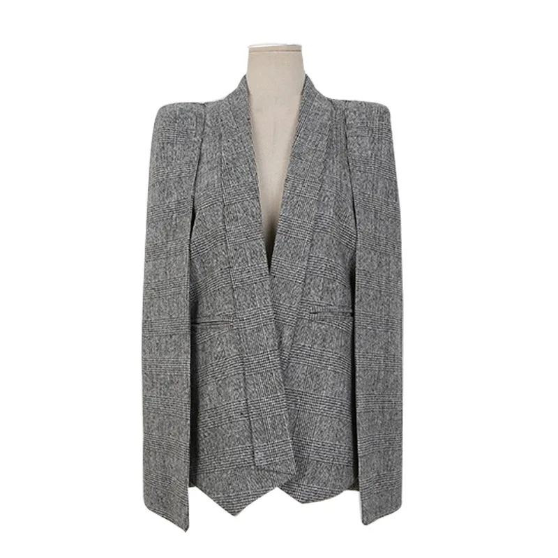 Spring, autumn and winter new European and American stitching Slim shawl cloak suit jacket OL wind women's clothing
Spring, autumn and winter new European and American stitching Slim shawl cloak suit jacket OL wind women's clothing