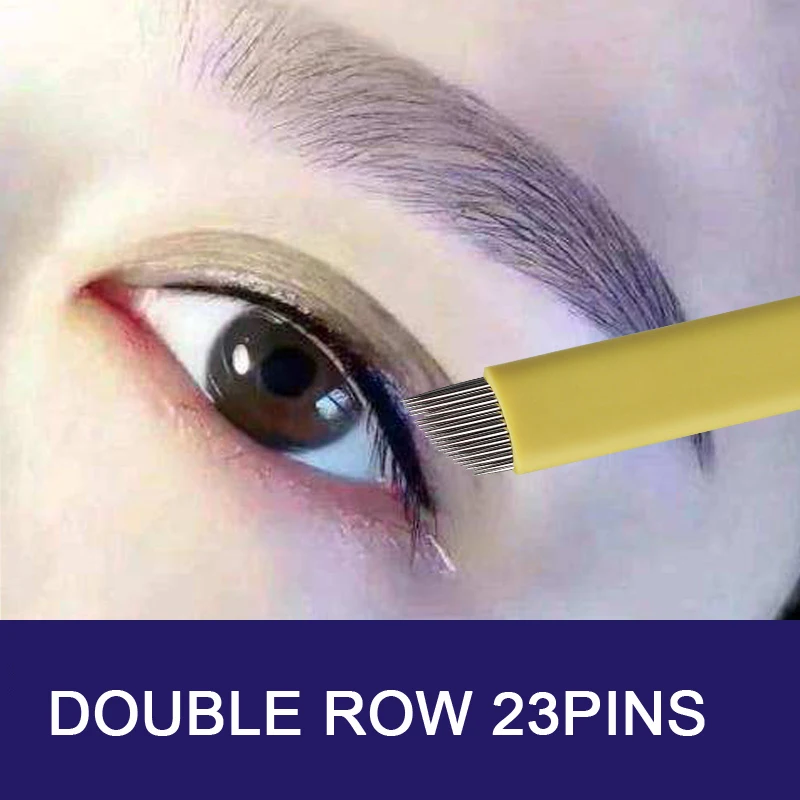 20pcs/50pcs Double Row 23pins Microblading Needle Disposable Tattoo Blade Tool for Semi Permanent Makeup Embroidery Eyebrow Lip
20pcs/50pcs Double Row 23pins Microblading Needle Disposable Tattoo Blade Tool for Semi Permanent Makeup Embroidery Eyebrow Lip