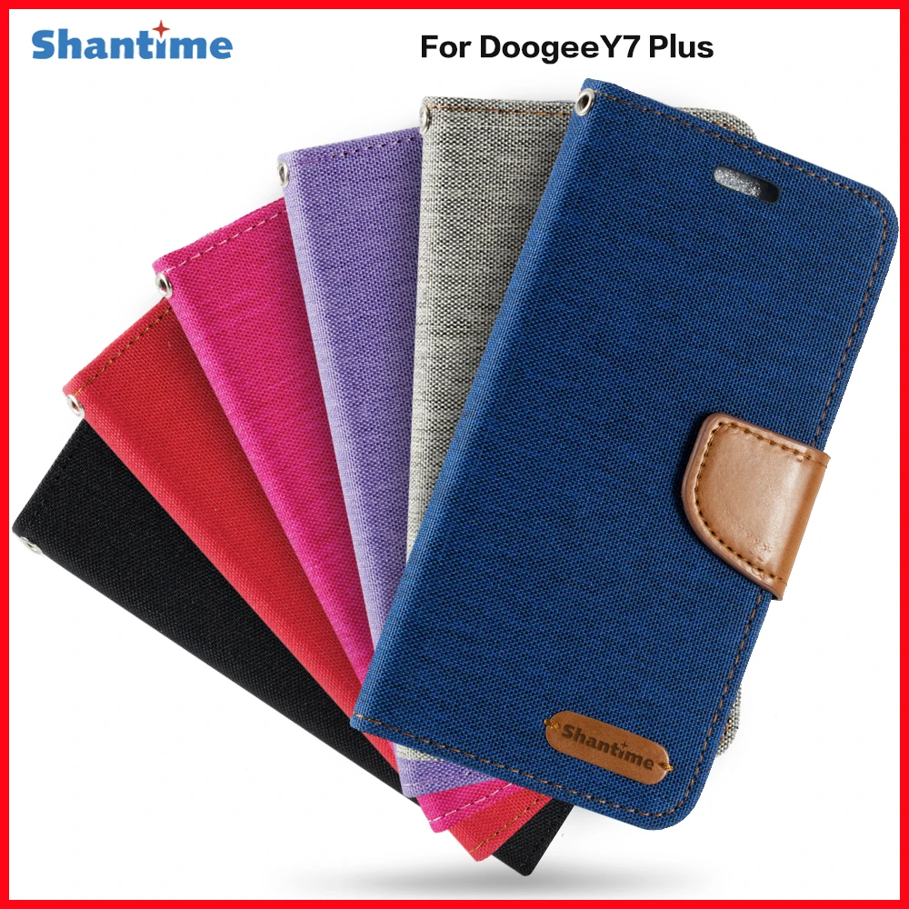 Pu Leather Wallet Phone Bag Case For Doogee Y7 Plus Flip Book Business Soft Tpu Silicone Back Cover | Мобильные телефоны и