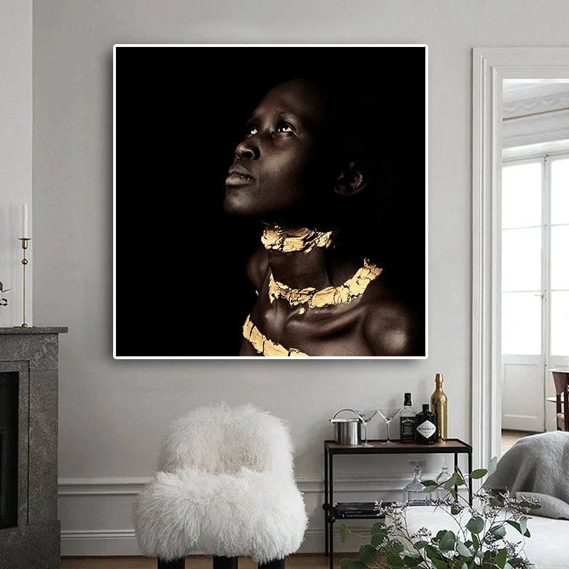 Black African Nude Women Gold Oil Painting on Canvas Scandinavian Style Posters and Prints Wall Pop Art Picture for Living Room
Black African Nude Women Gold Oil Painting on Canvas Scandinavian Style Posters and Prints Wall Pop Art Picture for Living Room