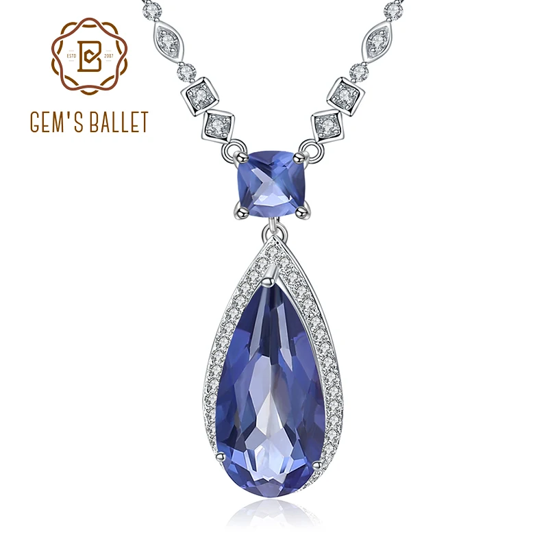 GEM'S балет 9.05Ct натуральный иолит Синий Мистический Кварц Капля воды кулон ожерелье для женщин 925 Стерлинговое Серебро классические ювелирны...
GEM'S балет 9.05Ct натуральный иолит Синий Мистический Кварц Капля воды кулон ожерелье для женщин 925 Стерлинговое Серебро классические ювелирны...