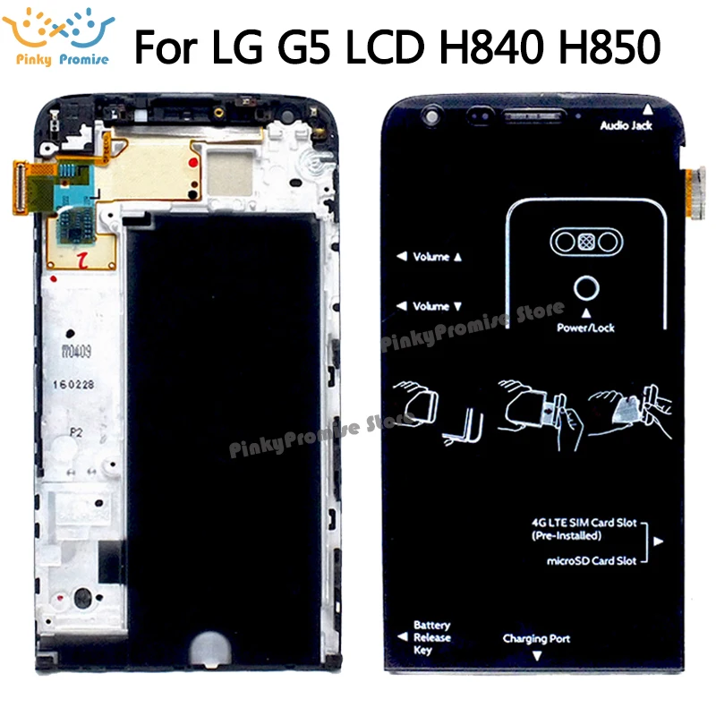 Сменный экран 5 3 дюйма для LG G5 LCD H850 H840 RS988 с рамкой сенсорный ЖК дисплей H830 H860|touch