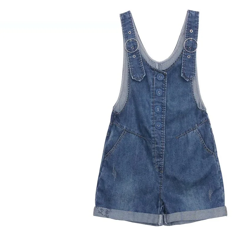 women clothing denim fabric rompers summer overalls playsuits suspenders shorts jeans | Женская одежда
