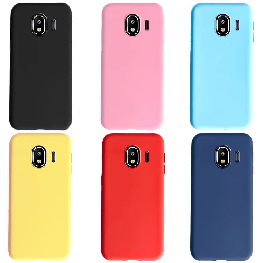 Тонкий чехол для Samsung Galaxy J4 2018 мягкий силиконовый матовый задней панели телефона J