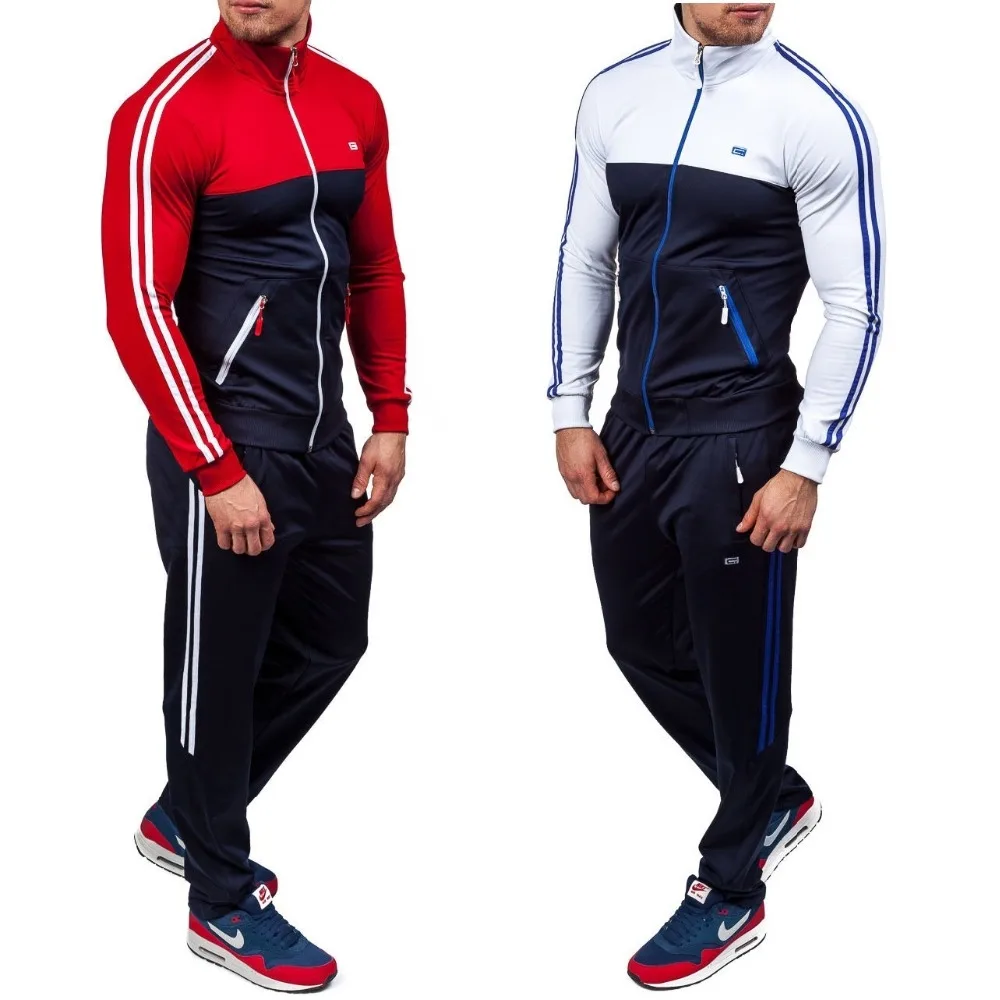 ZOGAA 2019 размера плюс XS 4XL Для мужчин s спортивный костюм из 2 предметов топы и