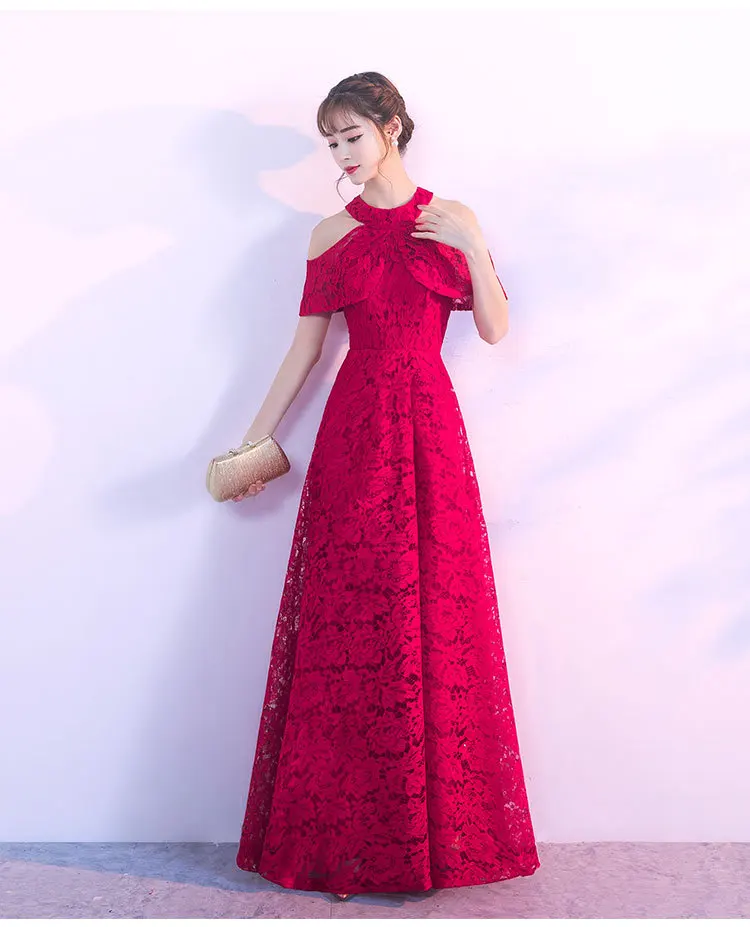 2019 Elegant Lace Wedding Party Dress vestido de festa Halter Off the Shoulder Long Evening Prom Gowns Spandex Maxi Dress
2019 Elegant Lace Wedding Party Dress vestido de festa Halter Off the Shoulder Long Evening Prom Gowns Spandex Maxi Dress