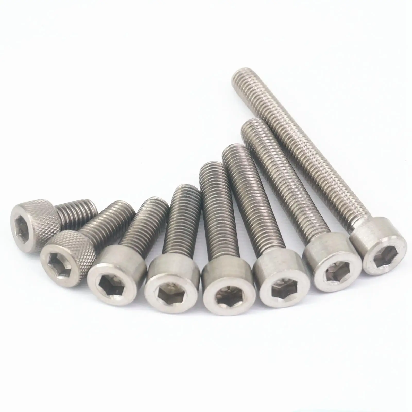 5pcs M8x1.25 Thread Length 10/12/15/20/25/30/35/40/45/50mm GR2 TA2 Pure Titanium Hex Socket Head Cap Screw Bolts DIN 912
5pcs M8x1.25 Thread Length 10/12/15/20/25/30/35/40/45/50mm GR2 TA2 Pure Titanium Hex Socket Head Cap Screw Bolts DIN 912