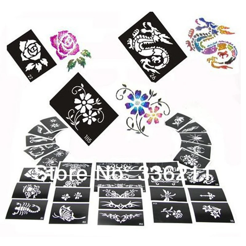 60pcs mixed 193styles Glitter Tattoo stencil Body Painting design airbrush Temporary Tatoo Kit template supplies Free shipping
60pcs mixed 193styles Glitter Tattoo stencil Body Painting design airbrush Temporary Tatoo Kit template supplies Free shipping