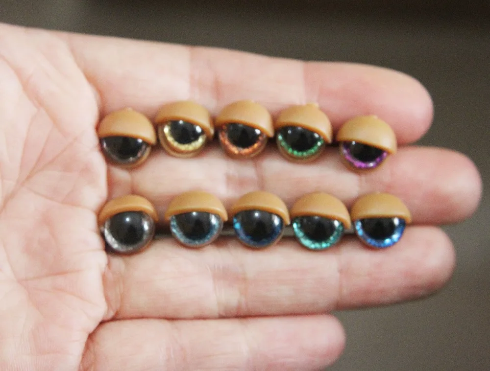 20set/lot 10mm tiny round plastic clear toy safety eyes + glitter Nonwovens + light coffee eyelid + hard washer
20set/lot 10mm tiny round plastic clear toy safety eyes + glitter Nonwovens + light coffee eyelid + hard washer