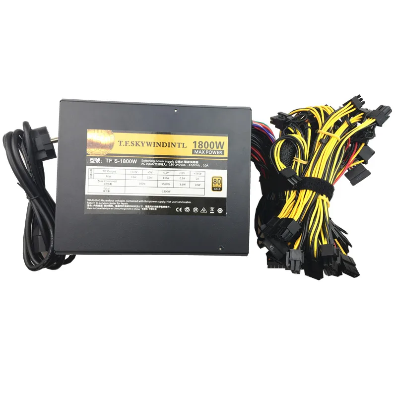 T.F.SKYWINDINTL 1800W Mining Power Supply For Ethereum Coin 1800W Power Switch PC Mining Machine 1800W ITX ATX PSU Bitcoin Miner
T.F.SKYWINDINTL 1800W Mining Power Supply For Ethereum Coin 1800W Power Switch PC Mining Machine 1800W ITX ATX PSU Bitcoin Miner