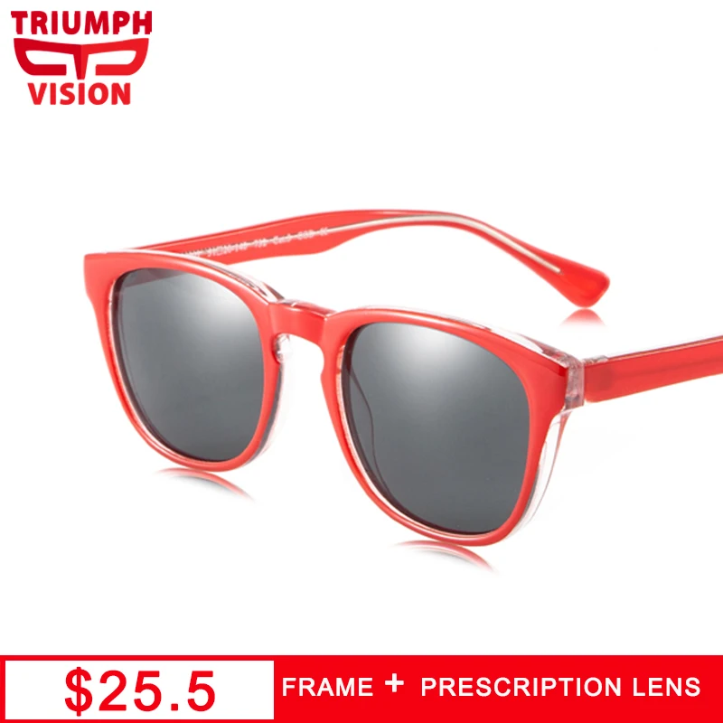 TRIUMPH VISION Red Frame Myopia Sunglasses Eyewear UV400 Black Lens Prescription Glasses Women Photochromic Driving Eyeglasses
TRIUMPH VISION Red Frame Myopia Sunglasses Eyewear UV400 Black Lens Prescription Glasses Women Photochromic Driving Eyeglasses