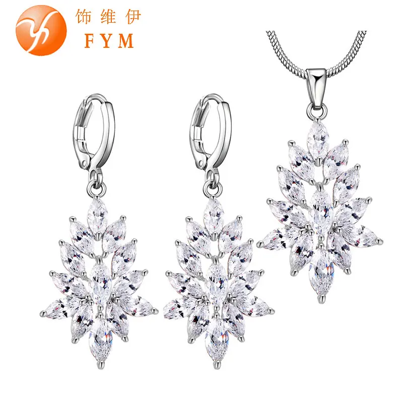 High Quality Silver Color Necklace Snowflake Sparkling Fine Fashion Necklace Earings Jewelry Sets CZ Bridal Jewelry Set
High Quality Silver Color Necklace Snowflake Sparkling Fine Fashion Necklace Earings Jewelry Sets CZ Bridal Jewelry Set