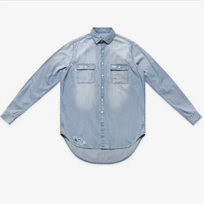 Super fashion new mens jeans long sleeve shirts denim loose men's shirts hip hop swag casual Distrressed shirts size
Super fashion new mens jeans long sleeve shirts denim loose men's shirts hip hop swag casual Distrressed shirts size