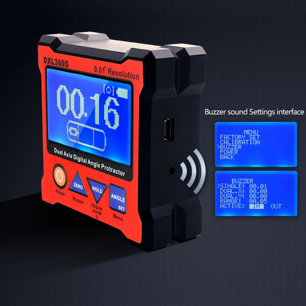 DXL360S Dual Axis Digital Angle Protractor with 5 Side Magnetic Base High-precision Dual-axis Digital Display Level Gauge Levels
DXL360S Dual Axis Digital Angle Protractor with 5 Side Magnetic Base High-precision Dual-axis Digital Display Level Gauge Levels