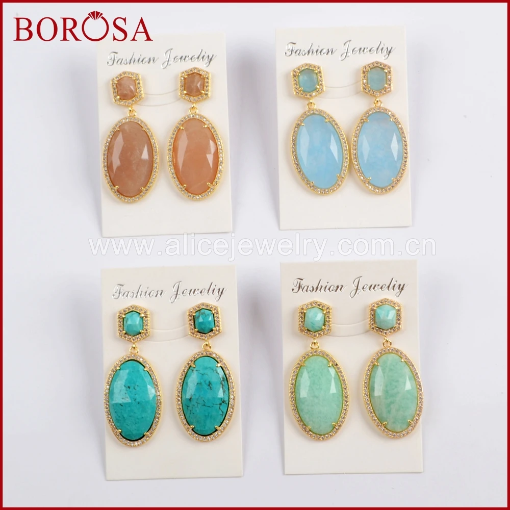 BOROSA 3/5 пар микро паве CZ множество драгоценных камней граненые камни серьги ювелирные изделия натуральные Howlite ювелирные изделия Висячие сер...
BOROSA 3/5 пар микро паве CZ множество драгоценных камней граненые камни серьги ювелирные изделия натуральные Howlite ювелирные изделия Висячие сер...