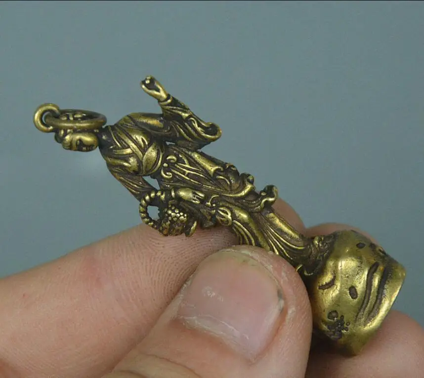 Collectable Chinese Pure Brass Handwork Carved One of the Eight Immortals Exquisite Small Pendant Statues
Collectable Chinese Pure Brass Handwork Carved One of the Eight Immortals Exquisite Small Pendant Statues