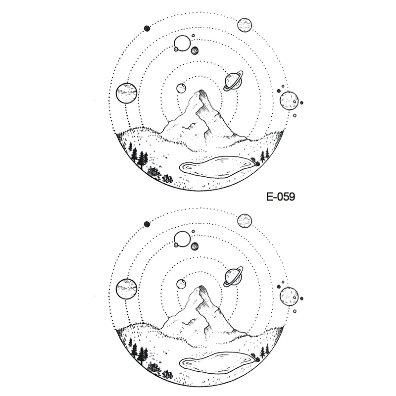 Wyuen New Design Planet Mountain Fake Tattoo Waterproof Temporary Space Arm Tatoo Stickers for Women Men Body Art Tattoos E-059
Wyuen New Design Planet Mountain Fake Tattoo Waterproof Temporary Space Arm Tatoo Stickers for Women Men Body Art Tattoos E-059
