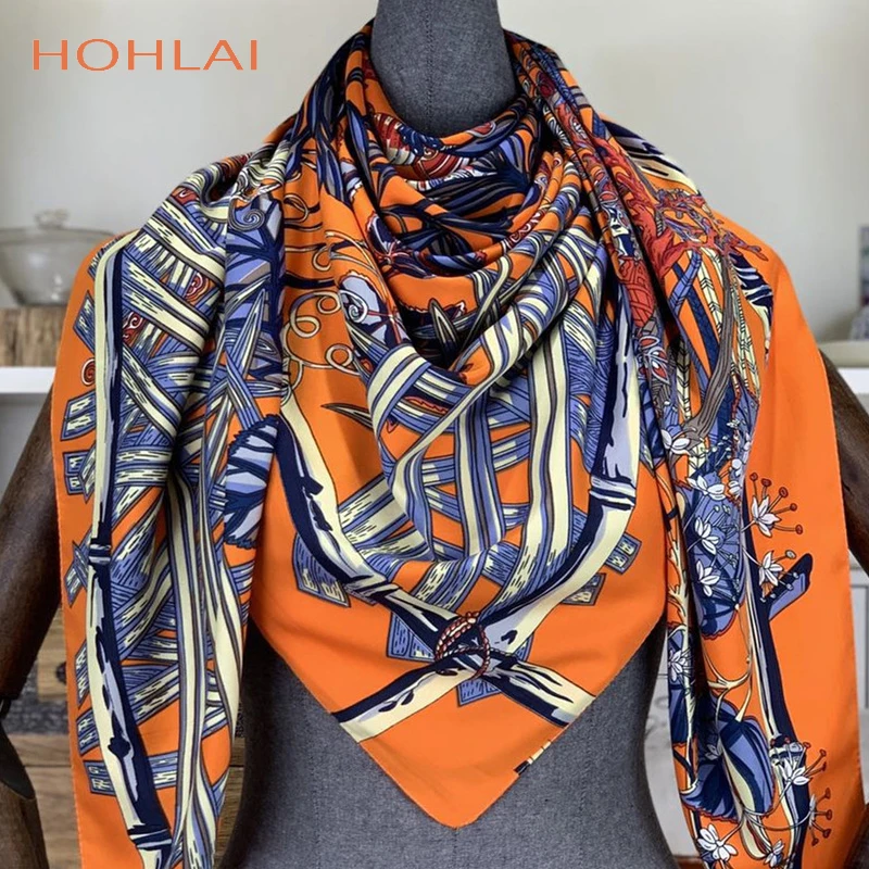 130*130CM Luxury Brand Twill Silk Woman Square Scarves Shawl Flower bird butterfly Satin Scarf Hijab Wraps Scarves
130*130CM Luxury Brand Twill Silk Woman Square Scarves Shawl Flower bird butterfly Satin Scarf Hijab Wraps Scarves