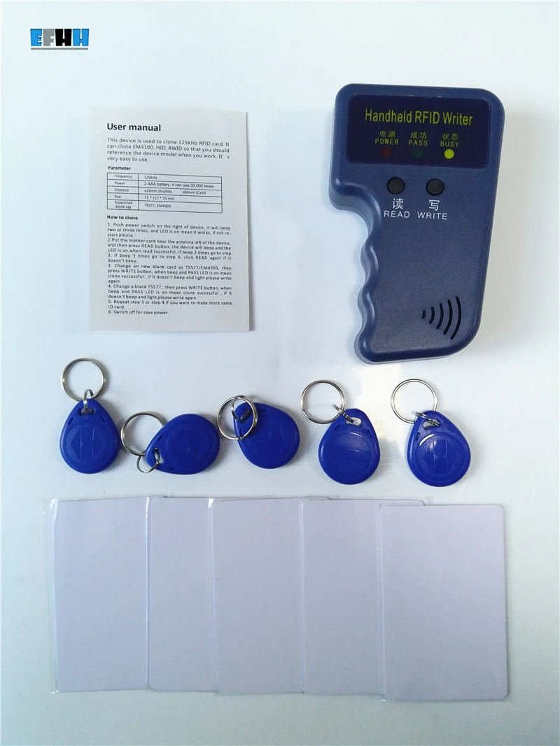 125 кГц Ручной RFID Копир Писатель EM4100 TK4100 ID карта дубликатор + 5x EM4305