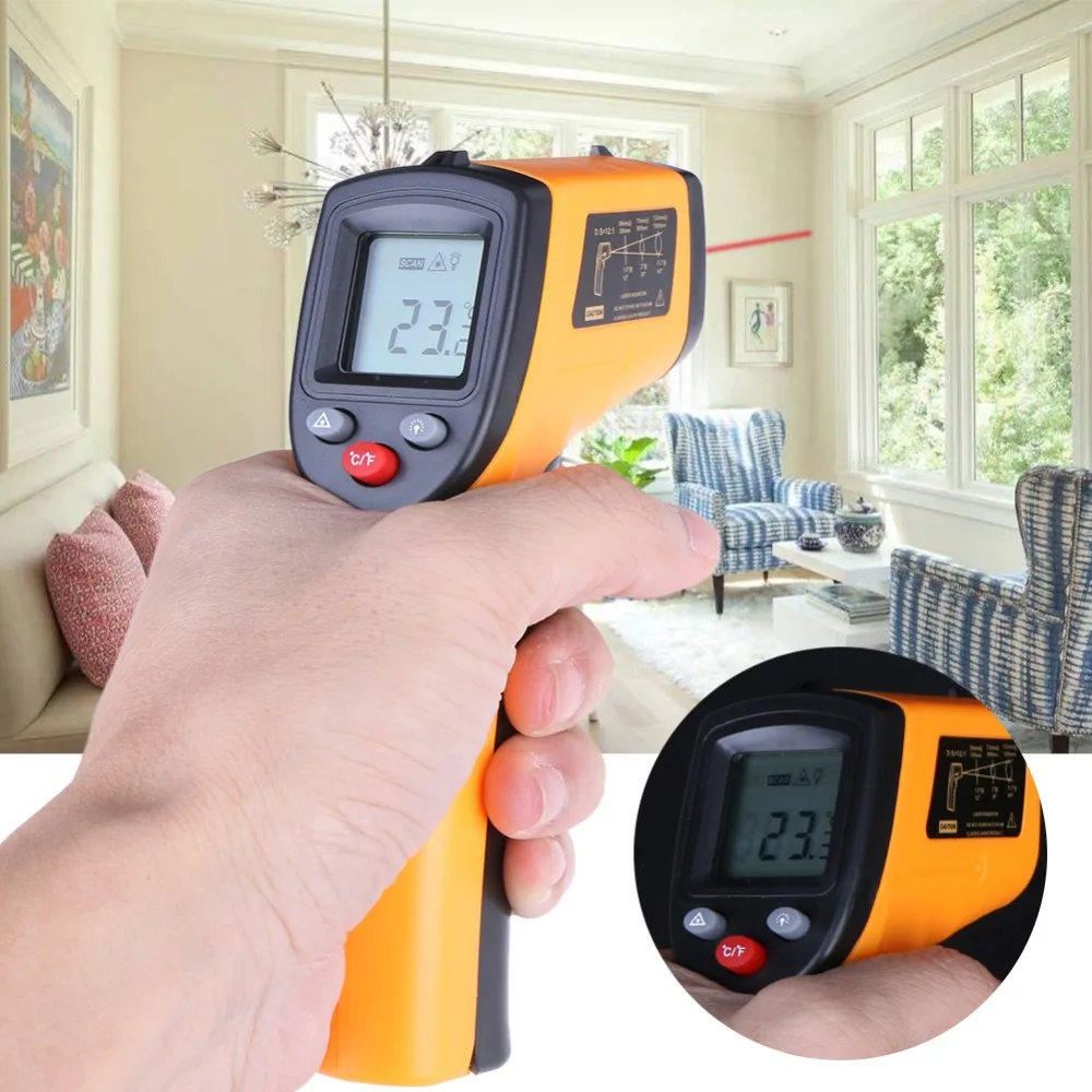 Digital GM320 Infrared Thermometer Non Contact Pyrometer IR Laser Point Gun with Backlight -50~380degree For Industial Use
Digital GM320 Infrared Thermometer Non Contact Pyrometer IR Laser Point Gun with Backlight -50~380degree For Industial Use