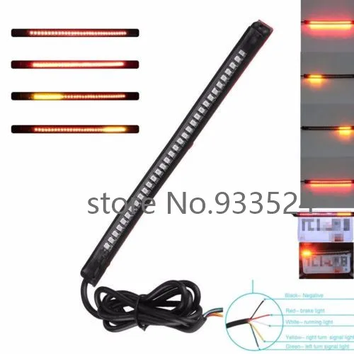 Motorcycle 32 LED Flexible Integrated Tail Brake Stop Turn Signal Light Strip Cruisers Choppers Street Bike Sport bike ATV
Motorcycle 32 LED Flexible Integrated Tail Brake Stop Turn Signal Light Strip Cruisers Choppers Street Bike Sport bike ATV