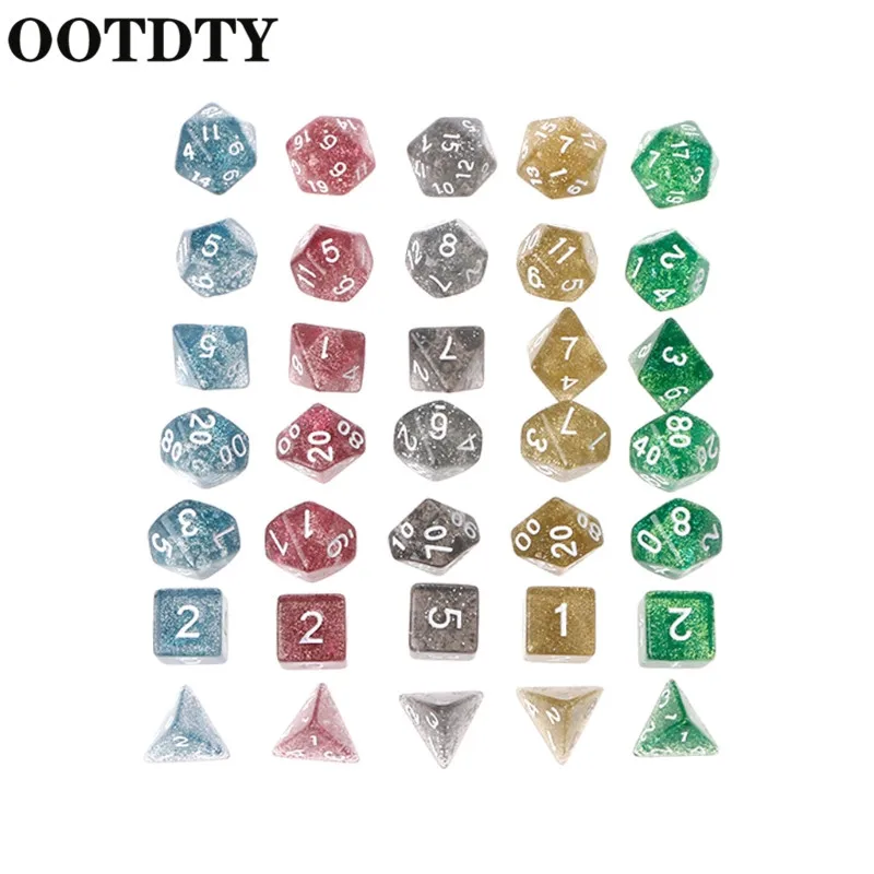 OOTDTY 7Pcs Twinkling Polyhedral Dice For Dragon Pathfinder D20 D12 2xD10 D8 D6 D4 Polyhedral Game Dices
OOTDTY 7Pcs Twinkling Polyhedral Dice For Dragon Pathfinder D20 D12 2xD10 D8 D6 D4 Polyhedral Game Dices