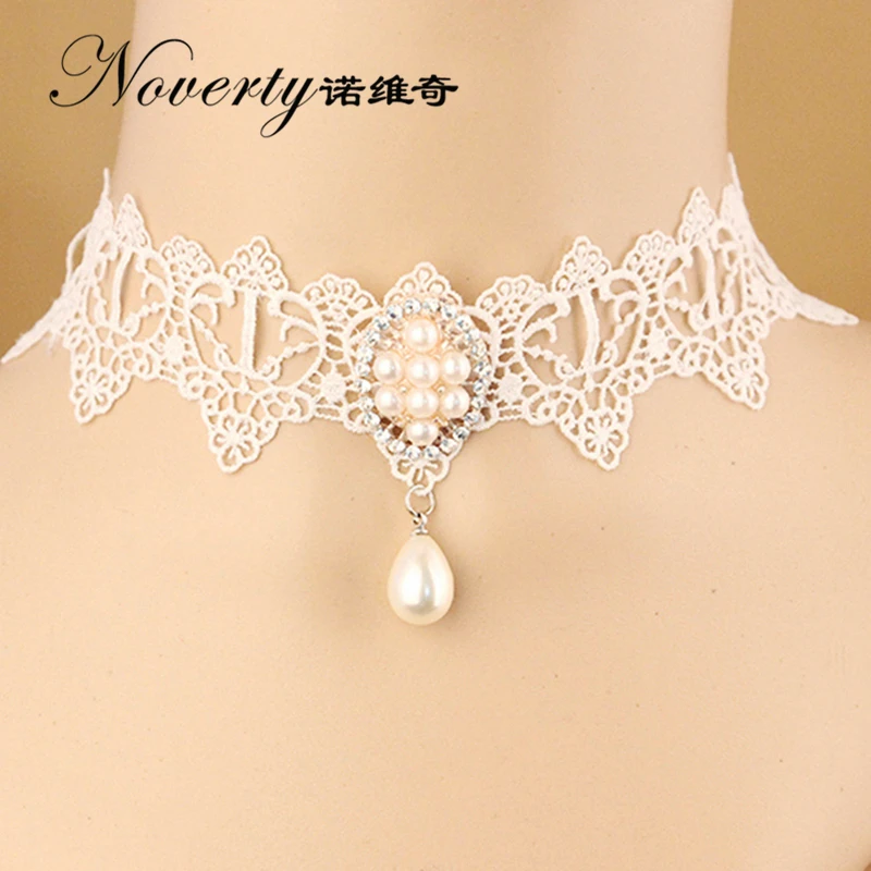 Fashion Vintage Sweet Lolita Imitation Pearl White Lace Choker Necklaces Bridal Jewelry For Women Wedding Party FY-122
Fashion Vintage Sweet Lolita Imitation Pearl White Lace Choker Necklaces Bridal Jewelry For Women Wedding Party FY-122