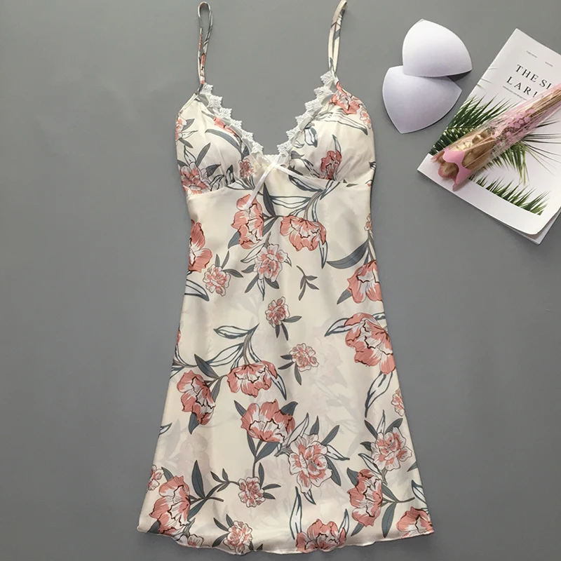 Ladies Sexy Silk Satin Nightgown Floral Nightdress Lace Sleepshirt V-Neck Nighties Summer Sleeping Dress For Women
Ladies Sexy Silk Satin Nightgown Floral Nightdress Lace Sleepshirt V-Neck Nighties Summer Sleeping Dress For Women