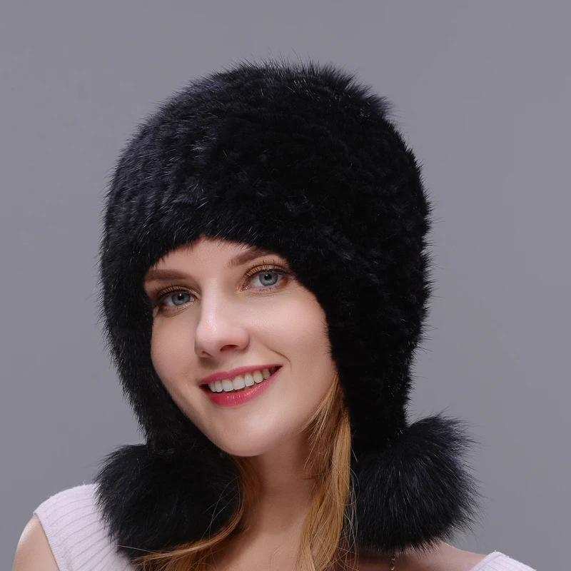 Hot Sale Real Natural Mink Fur Hat Double Closely Woven Hat For Women With Three Fox Fur Pom Poms Thick And Warmth
Hot Sale Real Natural Mink Fur Hat Double Closely Woven Hat For Women With Three Fox Fur Pom Poms Thick And Warmth