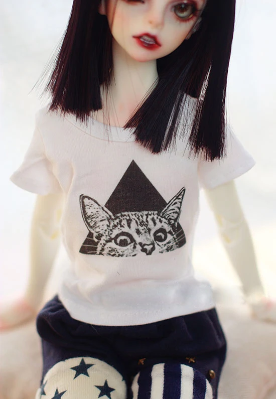 BJD doll shirt cool white cat printing T-shirt for 1/3 1/4 1/6 BJD SD DD MDD MSD YOSD doll clothes accessories
BJD doll shirt cool white cat printing T-shirt for 1/3 1/4 1/6 BJD SD DD MDD MSD YOSD doll clothes accessories
