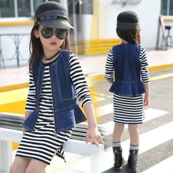 2017 Suits Girls Clothing Sets Cotton Kids Clothes Shirt Coat Spring Autumn Children's Princess 4-15T Denim O-Neck Zipper 2Pcs
2017 Suits Girls Clothing Sets Cotton Kids Clothes Shirt Coat Spring Autumn Children's Princess 4-15T Denim O-Neck Zipper 2Pcs