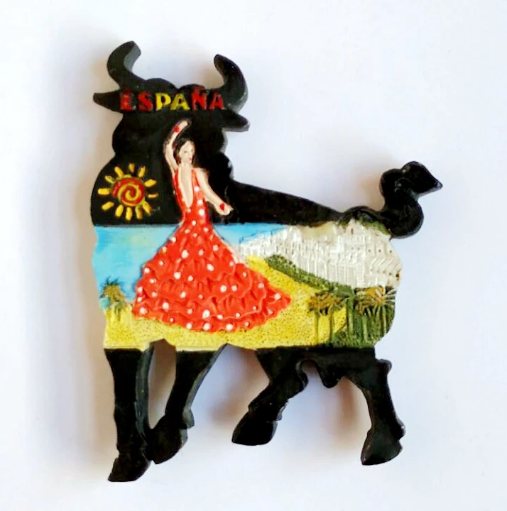 Hot Sale Handmade Painted Spain Dancer Cow 3D Resin Fridge Magnets Tourism Souvenirs Refrigerator Magnetic Stickers Gift
Hot Sale Handmade Painted Spain Dancer Cow 3D Resin Fridge Magnets Tourism Souvenirs Refrigerator Magnetic Stickers Gift