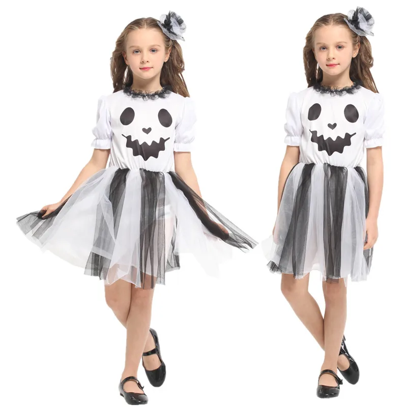 

Kids Girls White Elf Ghost Girl Fancy Dress Costumes for Halloween Christmas Carnival Cos Masquerade Children Cosplay Clothes