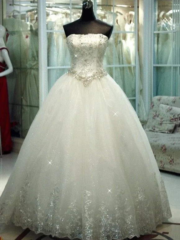 Luxury Crystal Sequined Wedding Dress Wedding Gown Strapless Corset Wedding Dresses 2019 Customized Floor Length Bridal Dress
Luxury Crystal Sequined Wedding Dress Wedding Gown Strapless Corset Wedding Dresses 2019 Customized Floor Length Bridal Dress