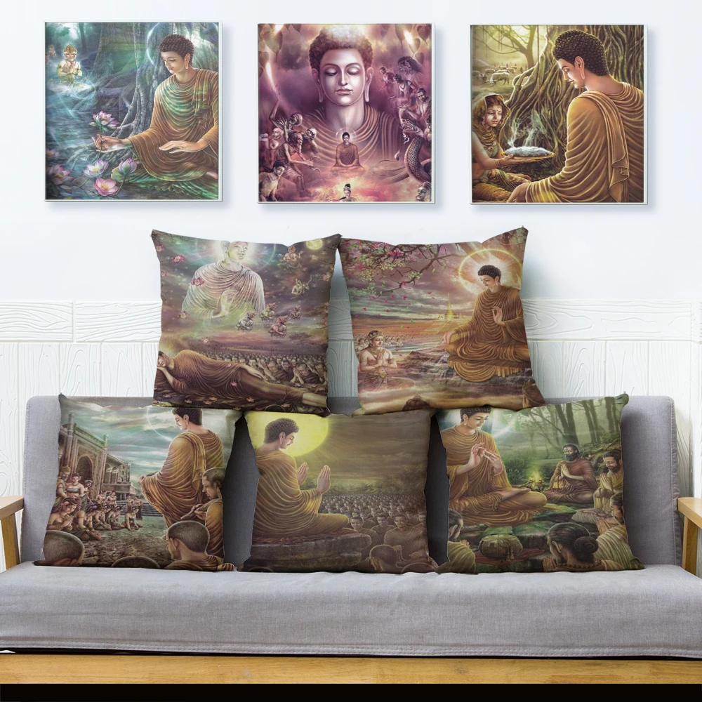 Indian Buddhism Sakyamuni Print Cushion Cover 45*45cm Linen Pillow Covers Pillows Cases for Sofa Home Decor Mythology Pillowcase
Indian Buddhism Sakyamuni Print Cushion Cover 45*45cm Linen Pillow Covers Pillows Cases for Sofa Home Decor Mythology Pillowcase