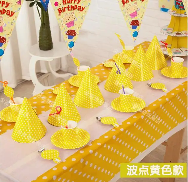 Free Shipping 32pcs/lot Polka Dots Series 7 Color Available 6pcs Children Suitable Party Set Include Hat Plate Cup & Decoration 
Free Shipping 32pcs/lot Polka Dots Series 7 Color Available 6pcs Children Suitable Party Set Include Hat Plate Cup & Decoration