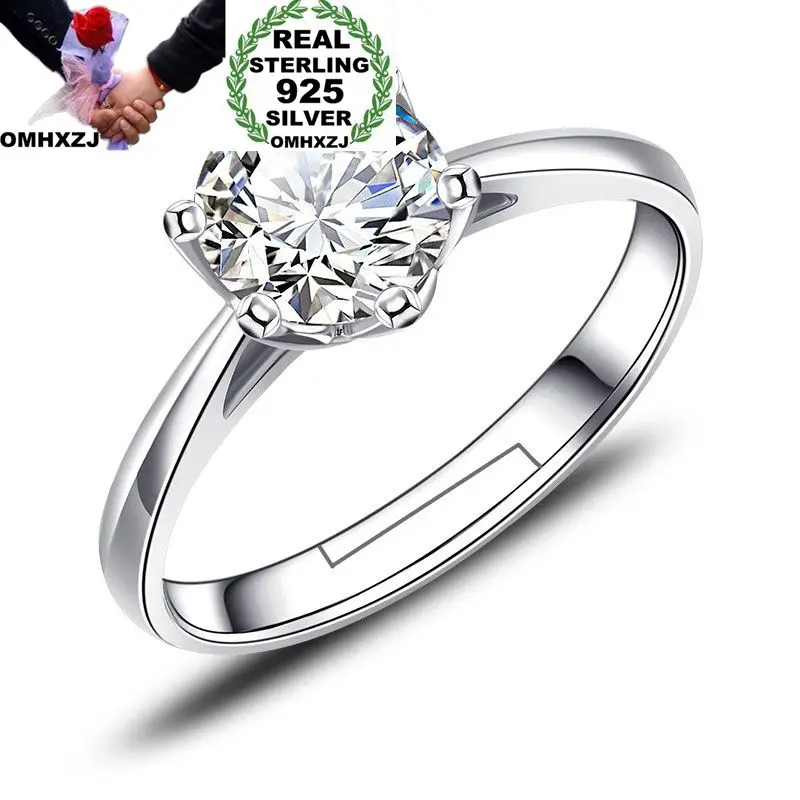OMHXZJ Wholesale European Fashion Woman Man Party Wedding Gift White Round AAA Zircon Resizable 925 Sterling Silver Ring RR238
OMHXZJ Wholesale European Fashion Woman Man Party Wedding Gift White Round AAA Zircon Resizable 925 Sterling Silver Ring RR238