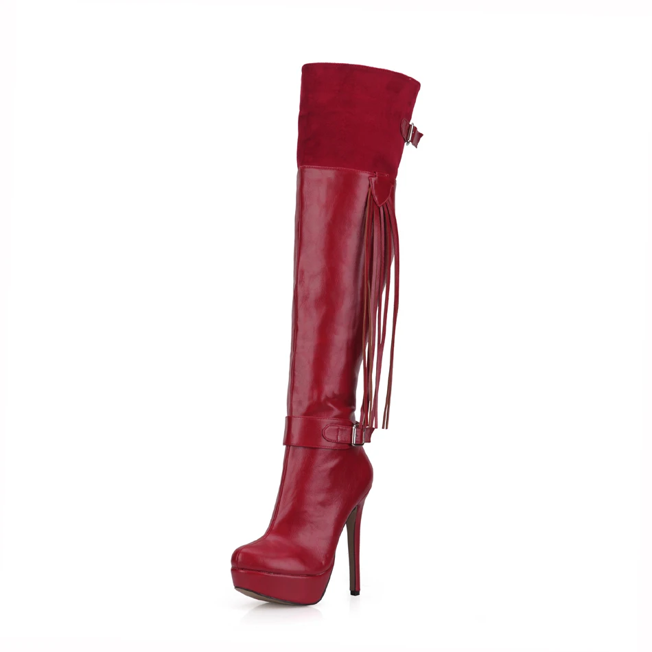 CHMILE CHAU Burgundy Sexy Party Shoe Women Thin High Heel Tassel Buckle Platform Lady Over-the-Knee Boot Zapatos Mujer 3463bt-u3
CHMILE CHAU Burgundy Sexy Party Shoe Women Thin High Heel Tassel Buckle Platform Lady Over-the-Knee Boot Zapatos Mujer 3463bt-u3