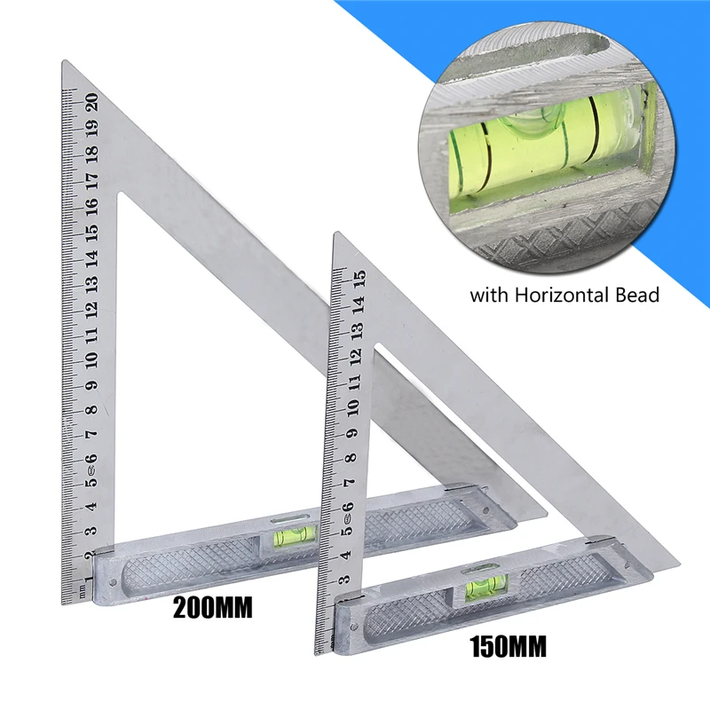 JIGUOOR 150mm 200mm Triangle Ruler Measuring Tool 90 degree Alloy with Level Bubble Bead Horizontal Woodworking
JIGUOOR 150mm 200mm Triangle Ruler Measuring Tool 90 degree Alloy with Level Bubble Bead Horizontal Woodworking