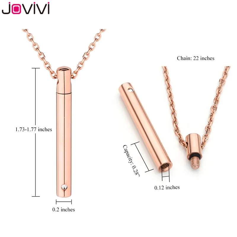 JOVIVI Stainless Steel Cylinder Cremation urn Pendant Necklace for Ashes Keepsake Memorial Jewelry with Cubic Zirconia 22 Inches
JOVIVI Stainless Steel Cylinder Cremation urn Pendant Necklace for Ashes Keepsake Memorial Jewelry with Cubic Zirconia 22 Inches