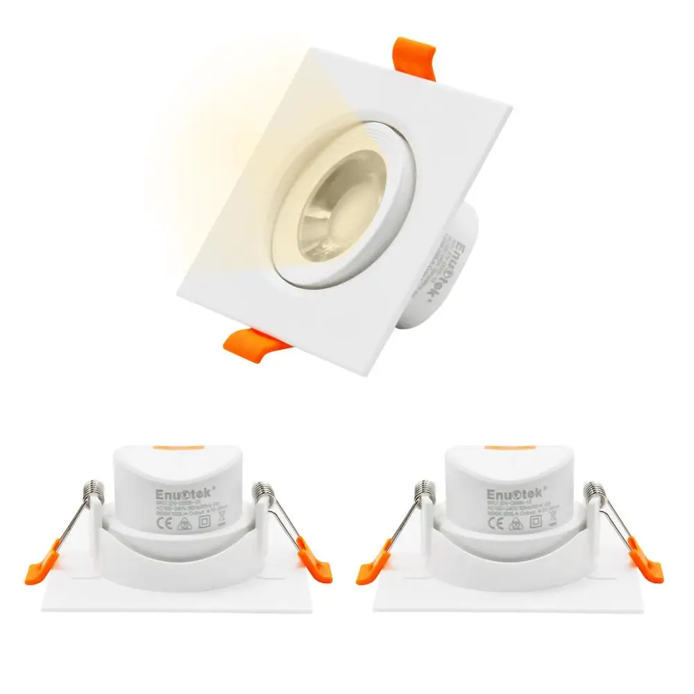 Square LED Ceiling Spot Lamps 2.5 Inch LED Downlight for Vaulted Ceiling Adjustable Spotlight 6W Warm White 3000K AC100~240V
Square LED Ceiling Spot Lamps 2.5 Inch LED Downlight for Vaulted Ceiling Adjustable Spotlight 6W Warm White 3000K AC100~240V