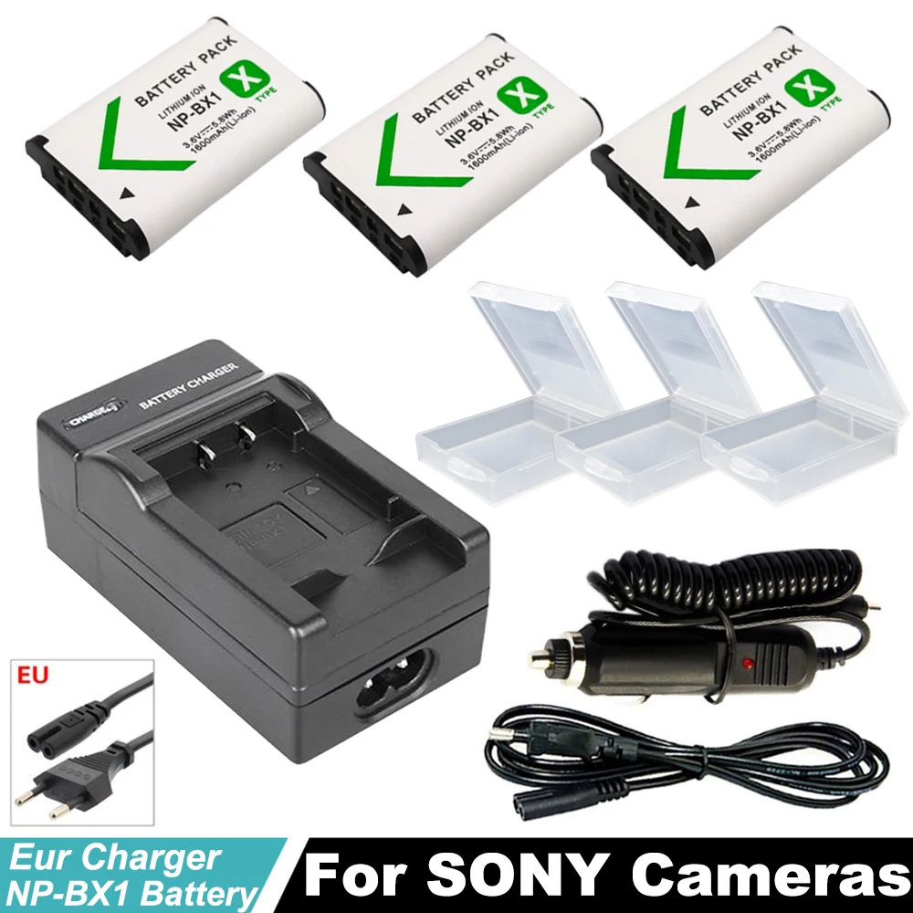 3Pcs NPBX1 NP-BX1 NP BX1 Battery Packs + EU Cable Car Charger for Sony DSC RX1 RX100 AS100V M3 M2 HX300 HX400 HX50 HX60 GWP88
3Pcs NPBX1 NP-BX1 NP BX1 Battery Packs + EU Cable Car Charger for Sony DSC RX1 RX100 AS100V M3 M2 HX300 HX400 HX50 HX60 GWP88