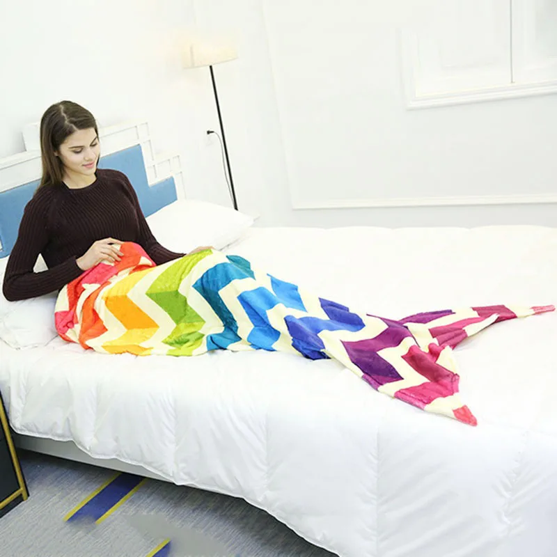 Mermaid Blanket Flannel Fleece Rainbow Mermaid Tail Blanket Adult Sofa Mermaid Quilt Wrap Soft Stripe Throw Blanket Custom
Mermaid Blanket Flannel Fleece Rainbow Mermaid Tail Blanket Adult Sofa Mermaid Quilt Wrap Soft Stripe Throw Blanket Custom