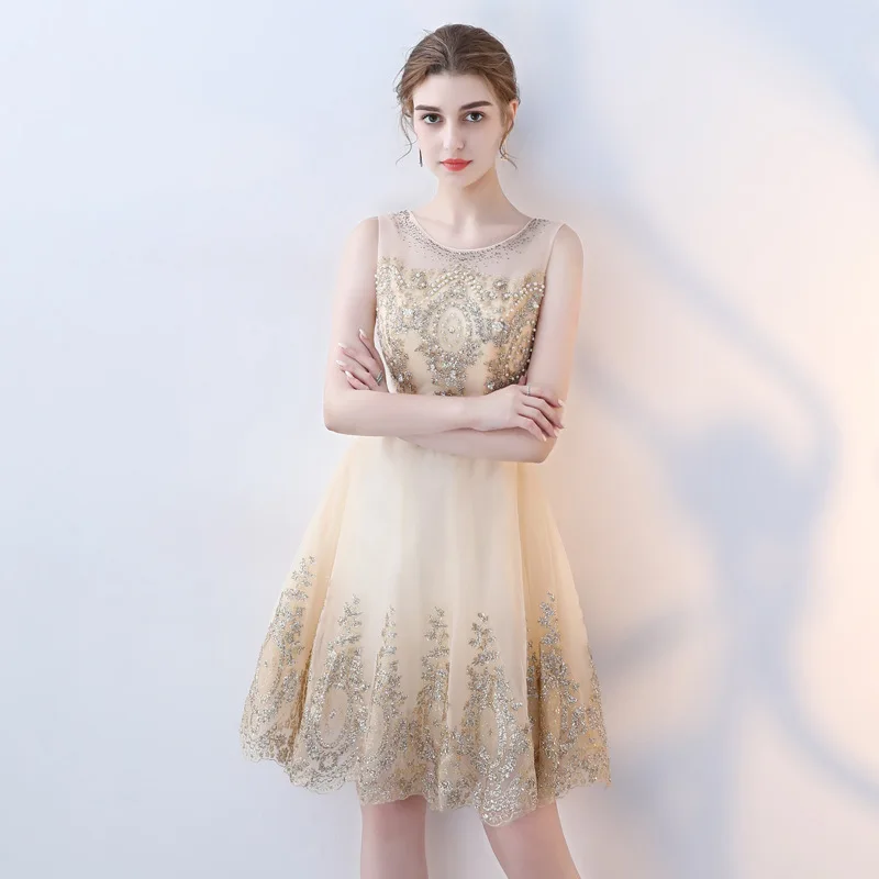 Simple Champagne Sheer Neck Beads Lace Short Robe De Soiree See Through Tulle Mini Homecoming Dresses Short Party Gowns
Simple Champagne Sheer Neck Beads Lace Short Robe De Soiree See Through Tulle Mini Homecoming Dresses Short Party Gowns