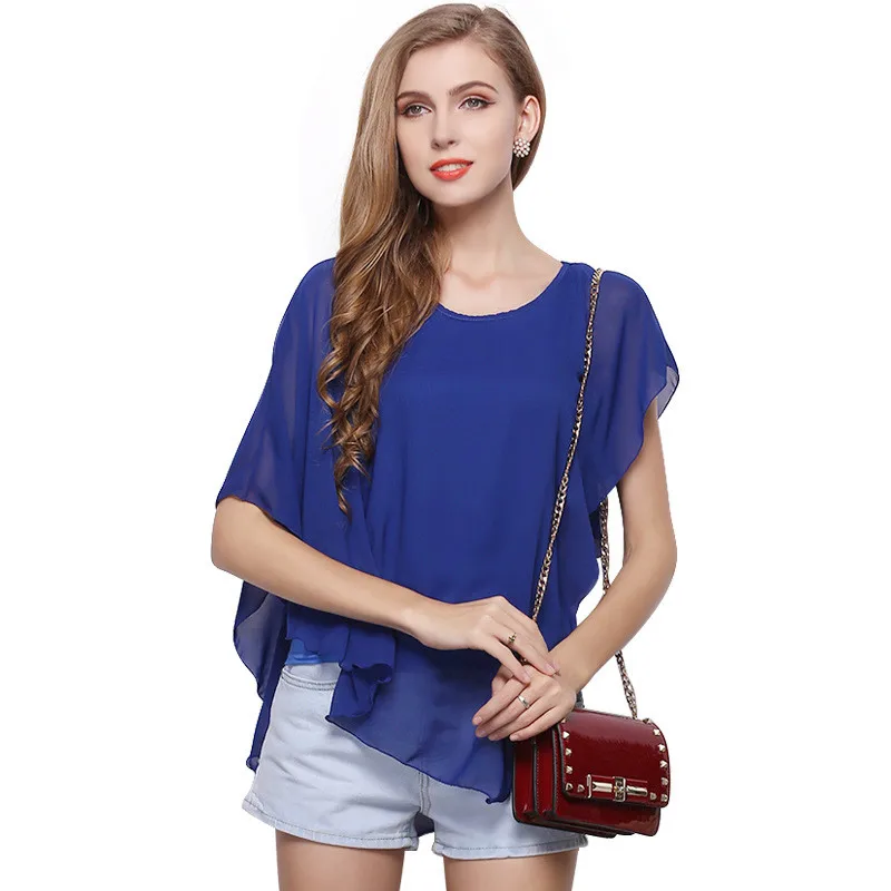 BYUAN Summer Women Tops Chiffon Shirt Fashion Asymmetrical Top Women Tees 2018 Summer Shirts Solid Women Batwing Sleeve Shirts
BYUAN Summer Women Tops Chiffon Shirt Fashion Asymmetrical Top Women Tees 2018 Summer Shirts Solid Women Batwing Sleeve Shirts