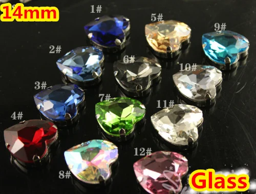 12Colors 14mm 176Pcs/lot Heart Crystal Sew on Fancy Stone with 4 Holes Dull Silver K Claw Setting
12Colors 14mm 176Pcs/lot Heart Crystal Sew on Fancy Stone with 4 Holes Dull Silver K Claw Setting